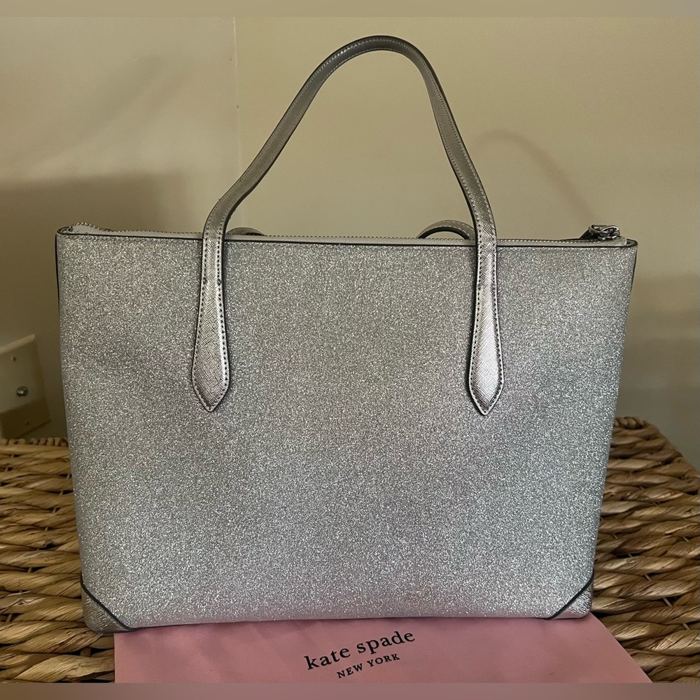 Kate Spade Glitter Silver Tote Bag - Picture 5 of 12